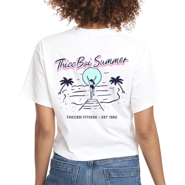 ThiccBoi Summer 3 - White Crop T-shirt