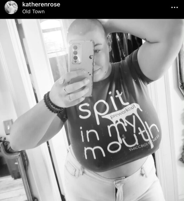 Spit (preworkout) in my mouth - Charcoal Crop T-shirt - Image 2