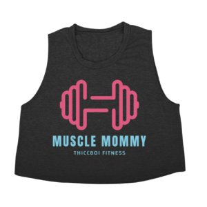 Muscle Mommy -  Charcoal Crop Tank Top