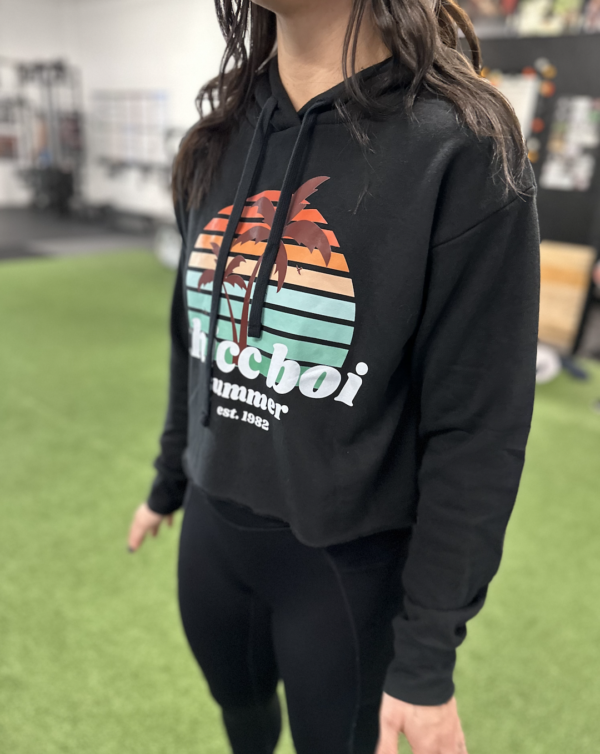 ThiccBoi Summer Black Crop Hoodie - Image 3