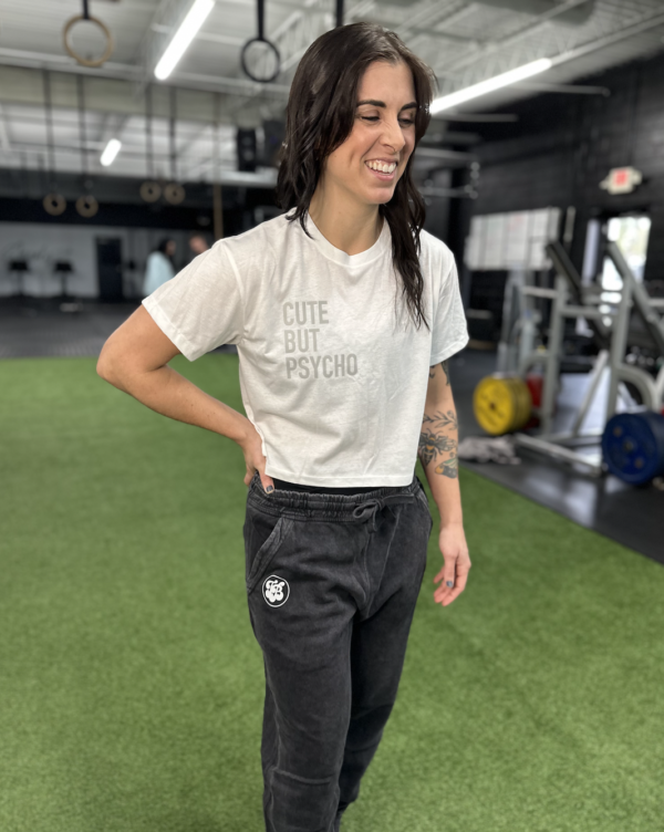 Cute But Psycho - White Crop T-Shirt - Image 3